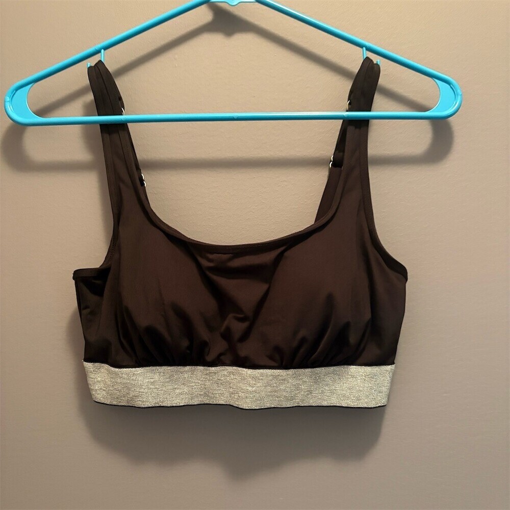 Time and Tru Bralette Bra Womens Size S Black Silver Metallic Band